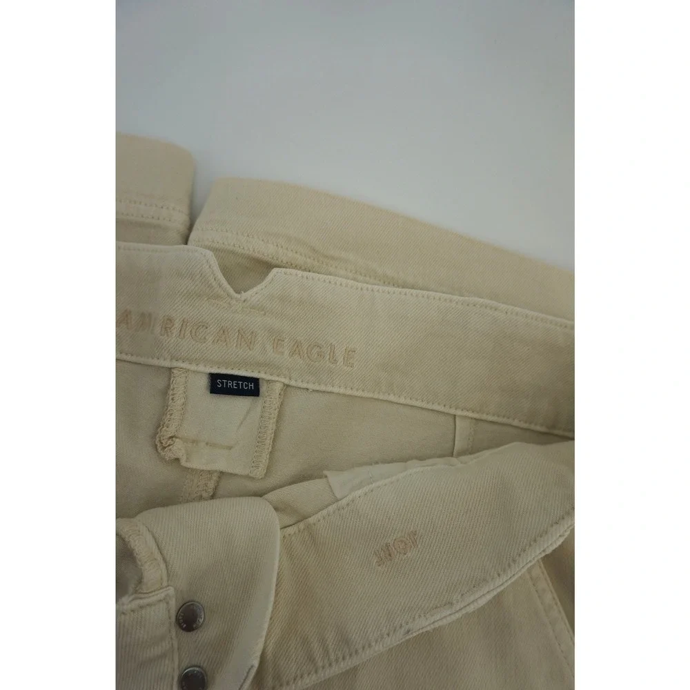 American Eagle Jort Shorts Midi Bermuda Coastal Soft Girl Minimalist Tan 10